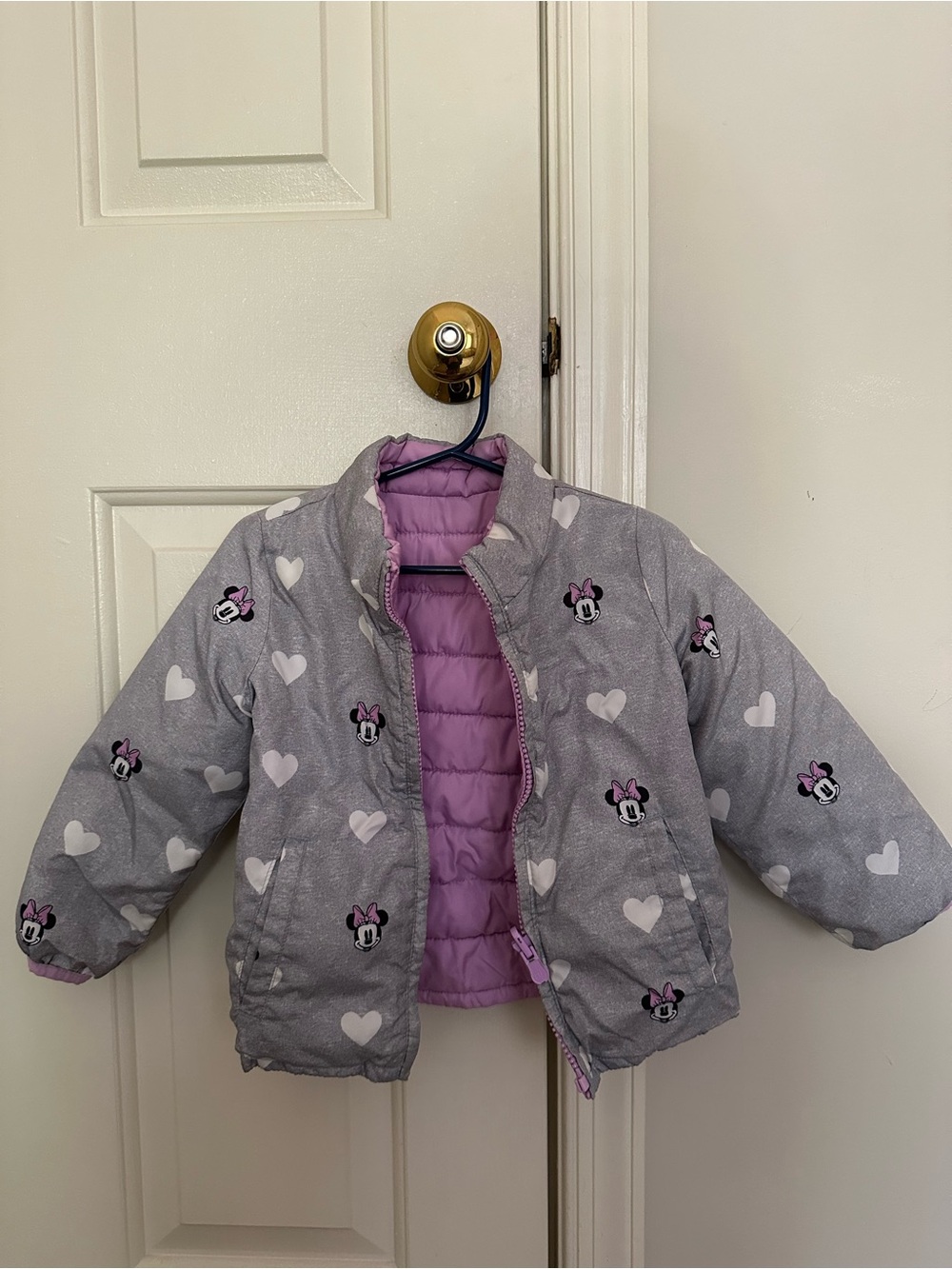 Disney Gap Minnie Mouse Reversible Puffy Jacket Size 18-24 Months ColdControl
